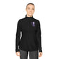Ladies Quarter-Zip Pullover with Brain Ribbon Design | Casual Wear, Athleisure, Awareness Gear, Gift Idea, Comfortable Hoodie