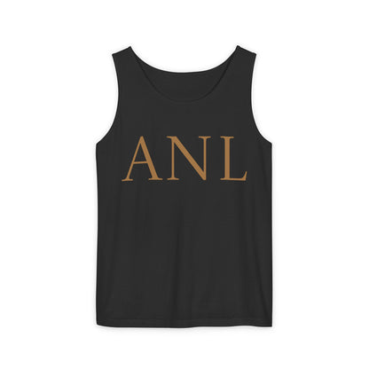Stylish Unisex Garment-Dyed Tank Top with ANL Design for Casual Days, Beach, Gifts, Summer Wear, and Unique Events
