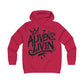 Girlie College Hoodie with 'ALIVEN & LIVIN' Design, Trendy Sweatshirt, Casual Fashion, Gift for College Students, Cozy Layering Piece