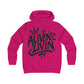 Girlie College Hoodie with 'ALIVEN & LIVIN' Design, Trendy Sweatshirt, Casual Fashion, Gift for College Students, Cozy Layering Piece