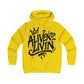 Girlie College Hoodie with 'ALIVEN & LIVIN' Design, Trendy Sweatshirt, Casual Fashion, Gift for College Students, Cozy Layering Piece