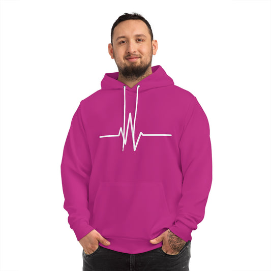 Stylish Heartbeat Hoodie, Trendy AOP Sweatshirt for Music Lovers, Unique Gift for Birthdays, Christmas, Cozy Casual Wear