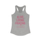 Pink Ribbon Breast Cancer Awareness Tank, Inspirational Workout Shirt, Fitness Gift, October Awareness Apparel, Supportive Activewear, [...]