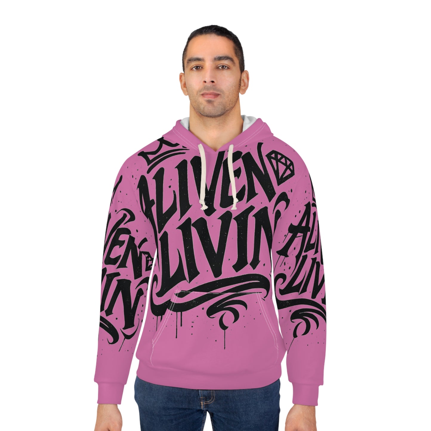 Urban Streetwear Hoodie, Trendy Graphic Sweatshirt, AOP Pullover for Casual Style, Gift for Hip-Hop Lovers, Cozy Everyday Wear