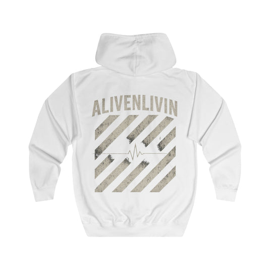Unisex Full Zip Hoodie with ALIVENLIVIN Design - Cozy Apparel for Music Lovers, Great for Gifting, Festivals, Casual Wear, Everyday Comfort