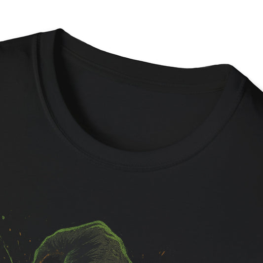 Halloween Skull Graphic Tee, Unisex Softstyle T-Shirt, Festival Shirt, Spooky Party Outfit, Casual Wear, Gift for Horror Fans
