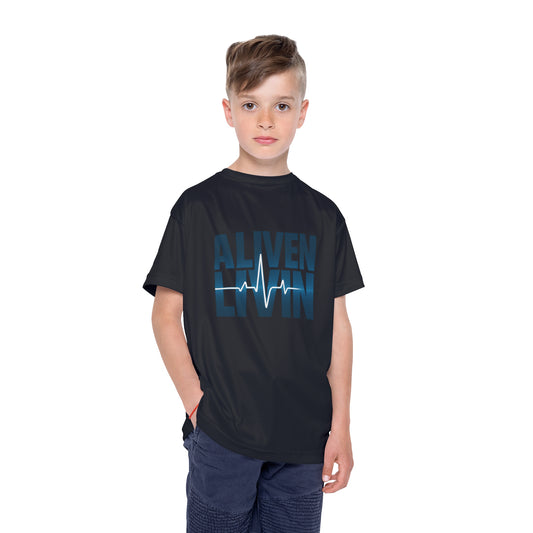 Youth Sports T-Shirt - Aliven Livin Graphic Tee, Athletic Wear for Kids, Birthday Gift, Sports Events, Team Spirit Shirt, Casual Playwear