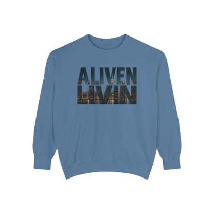 Vintage Inspired Unisex Sweatshirt - ALIVEN LIVIN, Cozy Apparel, Gift for Him/Her, Casual Style, Perfect for Fall